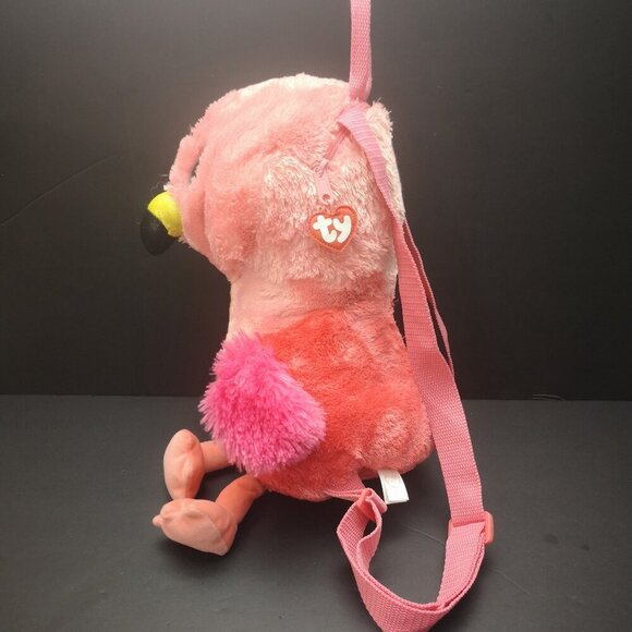 TY Gilda Orange & Pink 100% TY Silk Shell Small Backpack - Picture 2 of 7